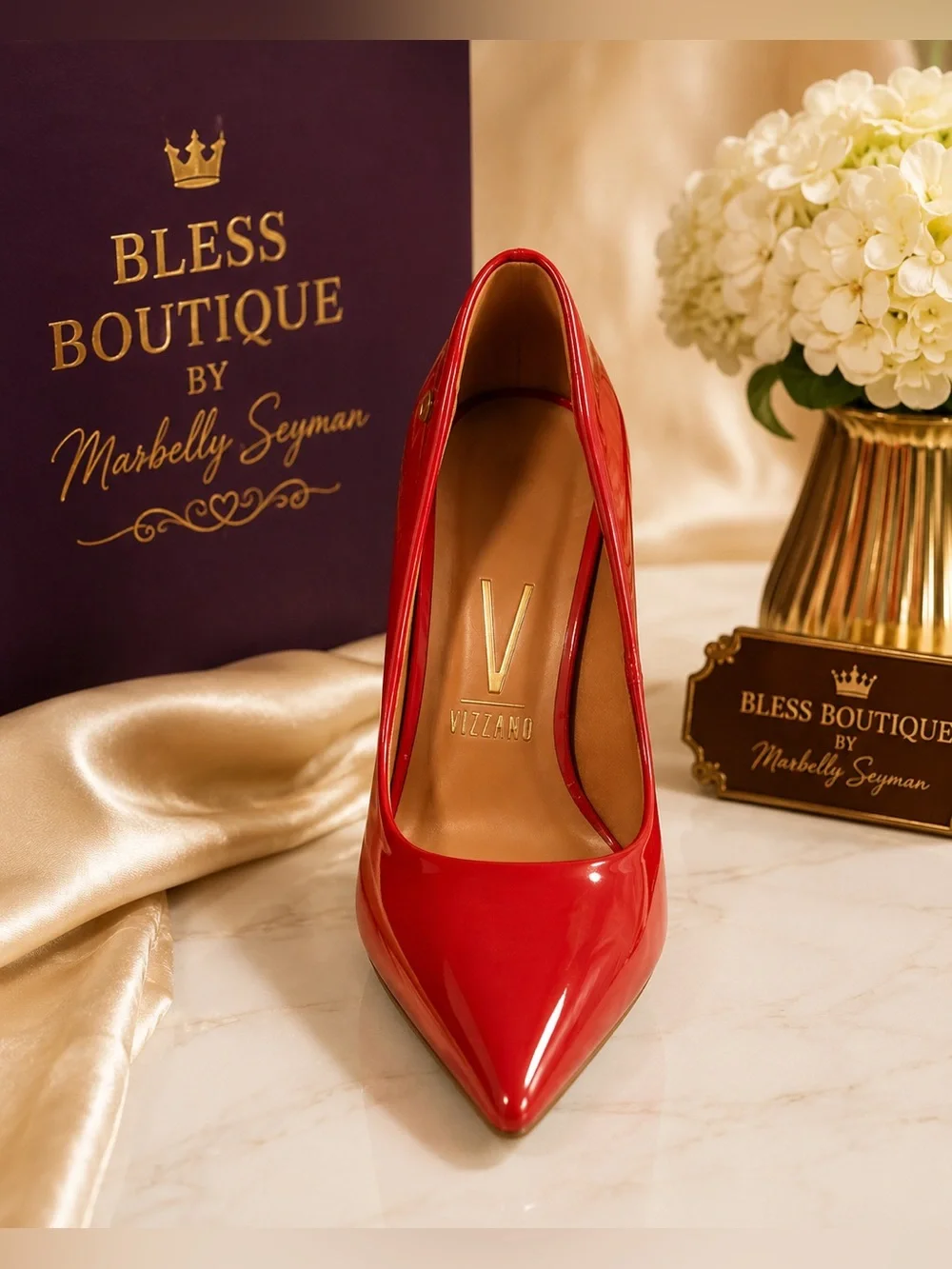 Vizzano Red Patent Leather Pointed-Toe Pumps | 4.5” Stiletto Heel | Size 10 US